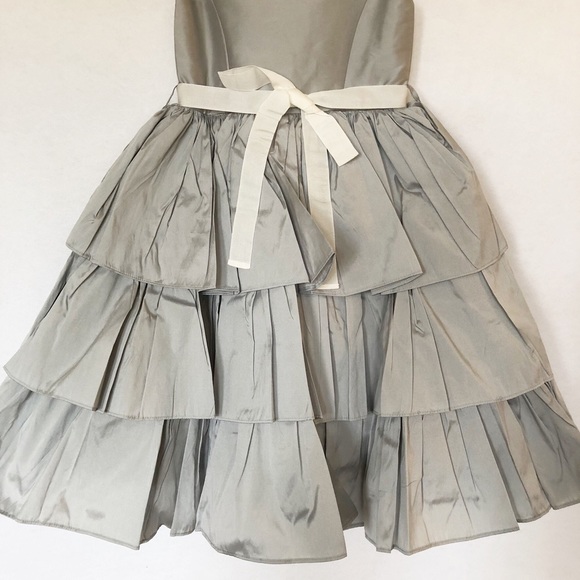 NWT US Angels Taffeta Silver Flower Girl Pageant Dress Size 5 - Picture 6 of 8